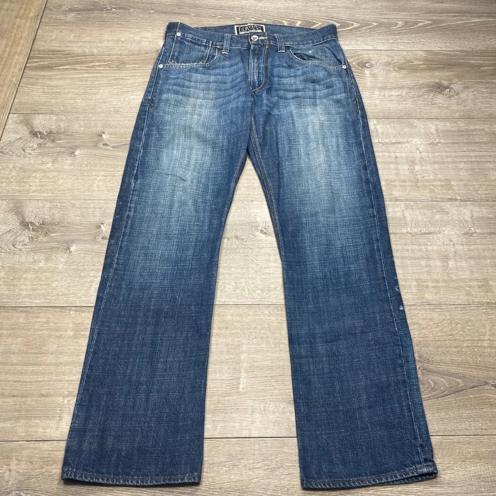 Vintage Levi's 514 Slim Straight Jeans Mens 32x30 Blue Denim Flap Pocket Y2K